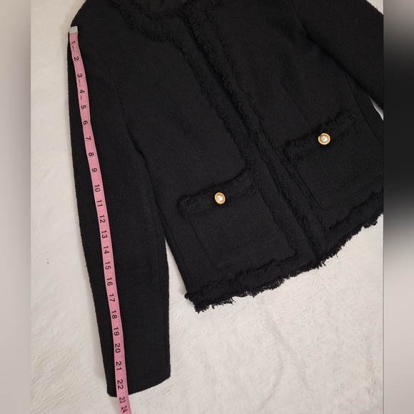 SAKS FIFTH AVENUE Black Blazer with Gold Accents - Picture 7 of 9